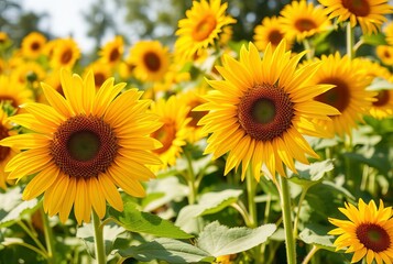 Obraz premium Sunflower Sanctuary A bright and cheerful season of happiness an