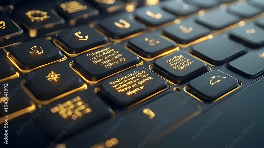 Aufkleber Suspicious messages hidden between the keys of a computer keyboard highlighting digital threats security vulnerabilities and the need for heightened cybersecurity measures in the digital age