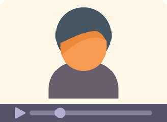 Video player is streaming, showing a young man recording himself, creating content for his subscribers