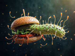 bacteria in burger