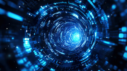 Fototapeta premium Global communication concept of information highway in tunnels 