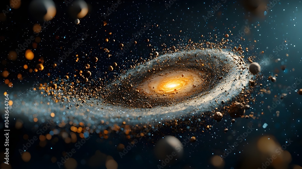 Poster captivating cross section of the milky way galaxy showcasing its intricate stellar clusters nebulae 