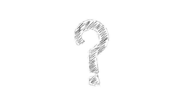 question mark doodle animation on white background video