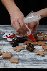Christmas preparations for a family celebration