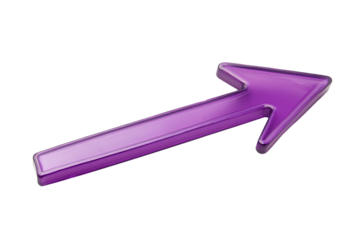 Vibrant Purple Arrow on Clean White Background