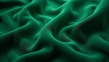 Obraz premium Soft emerald green fabric texture with flowing folds, elegant and luxurious