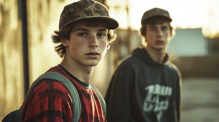 Obraz premium portrait of a young man looking at the camera wearing a bicycle helmet and riding the bike in a park