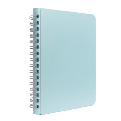 Minimalistic Light Blue Notebook on White Background