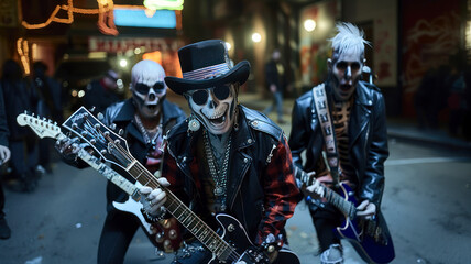 Really dead death metal band performing on the street