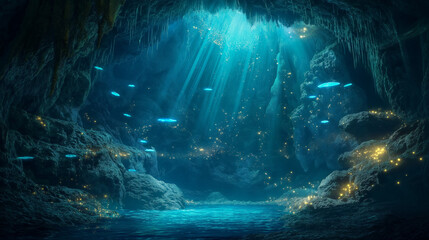 Obraz premium Dive into the wonders of the deep blue sea with this captivating underwater photo, showcasing the vibrant coral reefs and diverse marine life that inhabit the ocean.