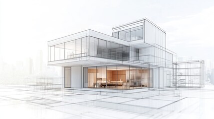 Modern architectural design with a transparent structure concept.