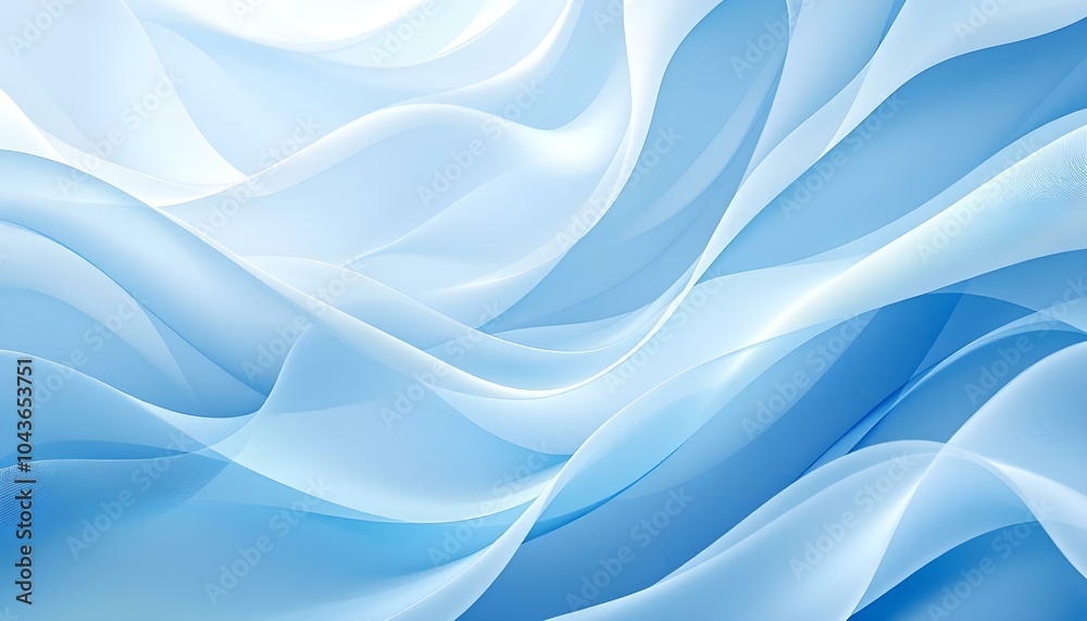 Aufkleber Digital blue fabric wavy curve abstract graphic poster PPT background. Flowing blue fabric texture, perfect for design backgrounds and soft texture themes. abstract featuring elegant fluid blue wave