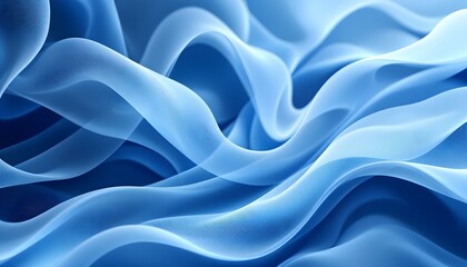 Obraz premium Digital blue fabric wavy curve abstract graphic poster PPT background. Flowing blue fabric texture, perfect for design backgrounds and soft texture themes. abstract featuring elegant fluid blue wave