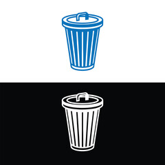 Bin. Delete icon silhouette vector. delete button trash remove cancel undo. Vector illustration.