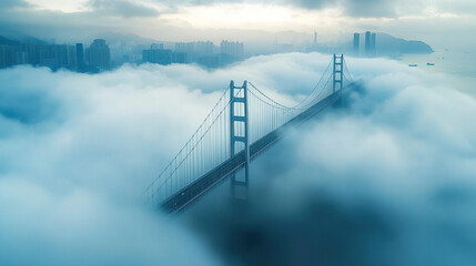 Fototapeta premium Highway Bridge on the Cloud 