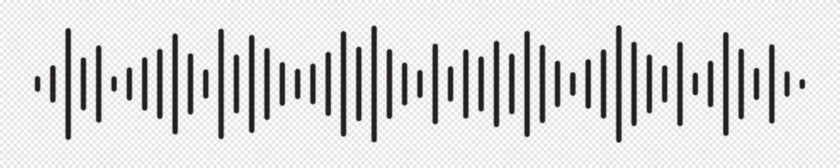 Radio wave icon black color sound wave on checkered background for music player sound bar, soundwave line, equalizer, record interface.