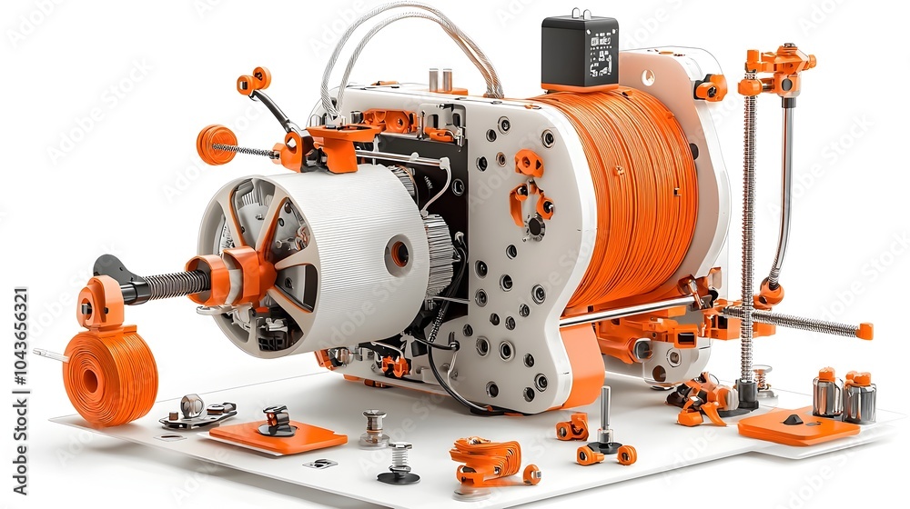 Aufkleber Detailed cross section view of a 3D printer showcasing the intricate mechanisms and components that enable the additive manufacturing process including the filament feed heating nozzle and print bed