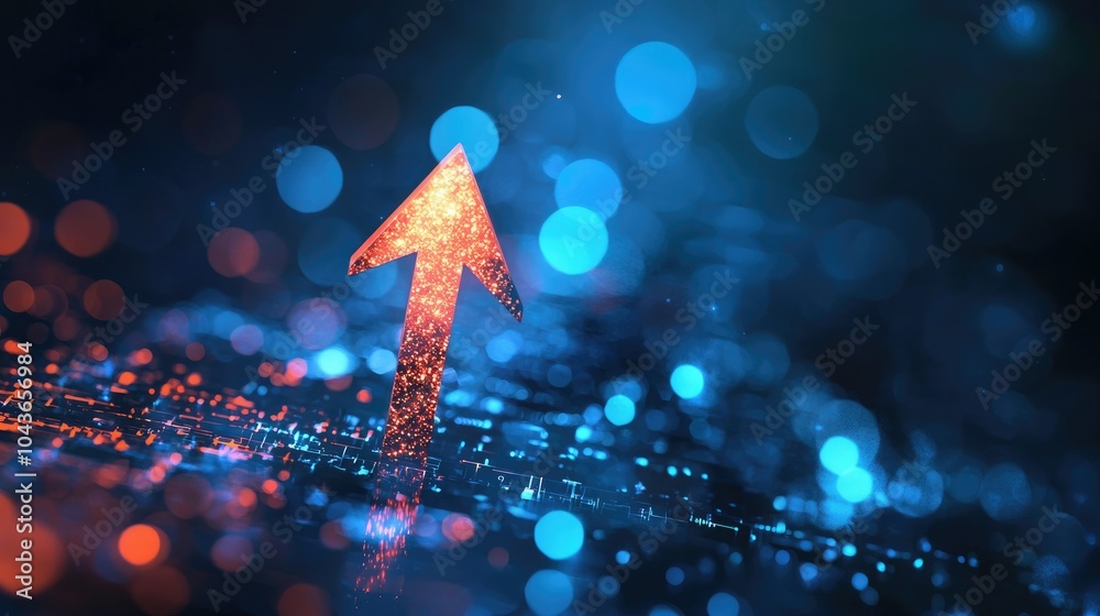 Poster Abstract representation of success with an arrow pointing upwards. 