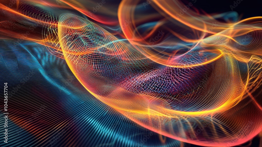 Poster Abstract artwork representing success with dynamic lines and patterns. 