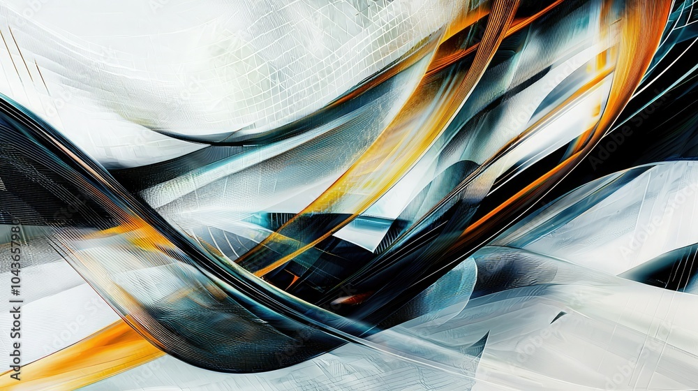 Poster Abstract artwork representing success with dynamic lines and patterns. 