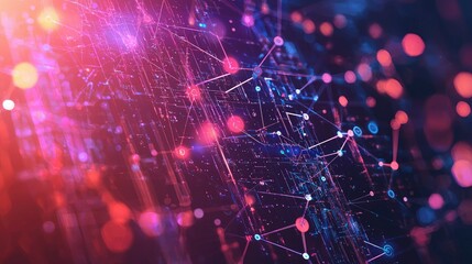 Success abstract illustration with digital connections and growth symbols. 