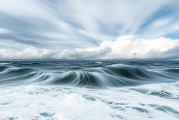 Obraz premium Slow Shutter Cloud Waves Clouds that resemble ocean waves with s