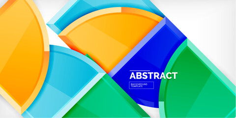 Abstract background - circles and round triangles with 3d effect. Vector Illustration For Wallpaper, Banner, Background, Card, Book Illustration, landing page