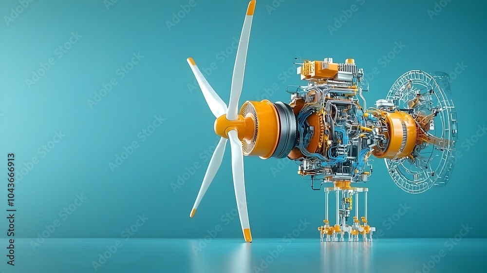 Poster Layered cross section of a wind turbine exposing the intricate details of the blades generator and control mechanisms that work together to harness renewable wind energy