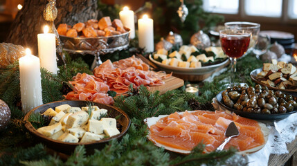 Festive Scandinavian Christmas Table Setup