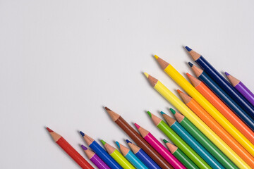 Colorful Pencils on White Background