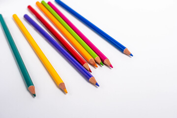 Fototapeta premium Colorful Pencils on a White Background