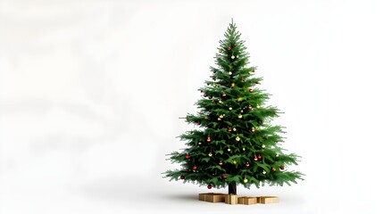 Fototapeta premium Realistic Christmas Tree on White Background