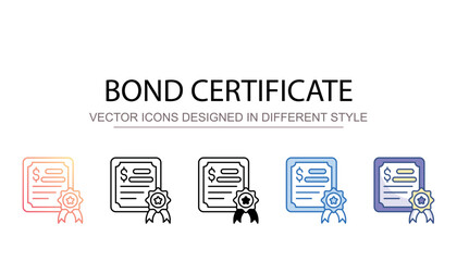 Bond Certificate icon design with white background stock illustration