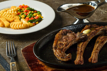 Delicious Grilled Lamb Chops with Side Dishes