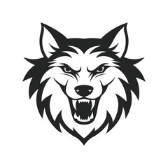 Fierce Wolf Head Silhouette Vector for Logos and Branding