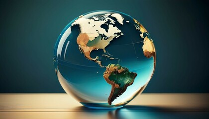 Fototapeta premium earth globe on black background