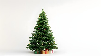 Fototapeta premium Realistic Christmas Tree on White Background
