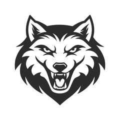 Fierce Wolf Head Silhouette Vector for Logos and Branding