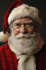 Naklejka premium Old Santa Claus. Holiday postcard. Xmas. Merry Christmas. Santa Claus smiling, happy