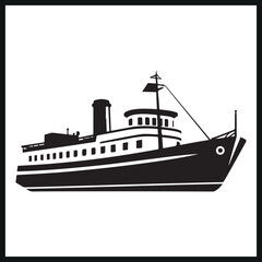 Obraz premium Boat vector silhouette illustration