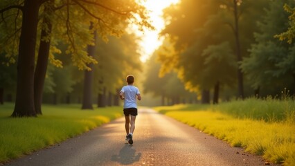 Obraz premium Morning Jogger Embracing Nature's Serenity