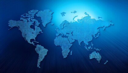 Obraz premium 3D render blue world map