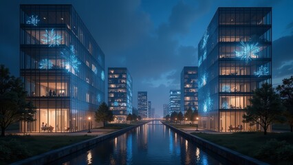 Sustainable Smart City Nightlife: Transparent Facades and Wind-Induced Lighting Displays