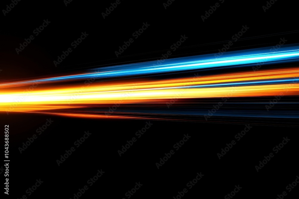 Poster Modern abstract motion light trails with neon lines and virtual reality.