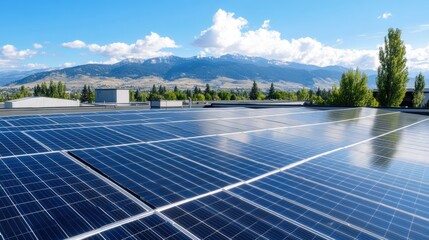 Solar Panels on Commercial Building Roof