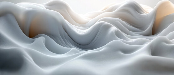 Fototapeta premium Abstract White Fabric Waves Abstract Background, Minimalist Design, Modern Art, Minimalist Des