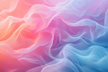 Obraz premium Colorful flowing fabric with a gradient of pink and blue tones