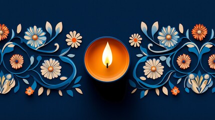 Diya?s flames flicker in the night