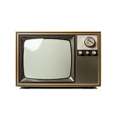 Old vintage tv set isolated on white, mockup