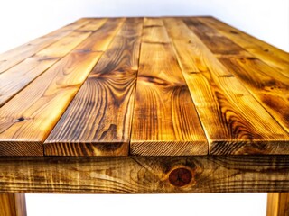 Minimalist Wooden Table on White Background